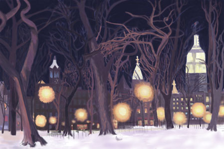 Warm Winter Night in Tompkins Square by Lauren Edmond